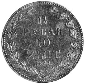1 1/2 rubla=10 złotych 1841, Warszawa, j.w., Pla