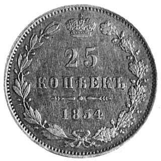 25 kopiejek 1854, Warszawa, Aw: Orzeł carski i n