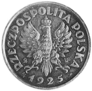 5 złotych 1925, Konstytucja z monogramem SW i WG, wybito 100 sztuk
