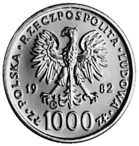 1000 złotych 1982, Valcambi (Szwajcaria), papież