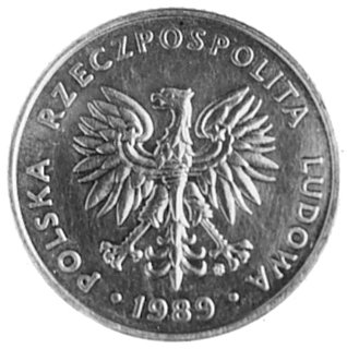 20 złotych 1989, Warszawa, jak moneta obiegowa, mosiądz 4,96 g.