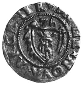 szeląg 1576, Mitawa, Aw: Tarcza herbowa Kettlerów z monogramem SA i napis, Rw: Lew i napis, Kop.1.2-RR-, moneta rzadko spotykana w handlu