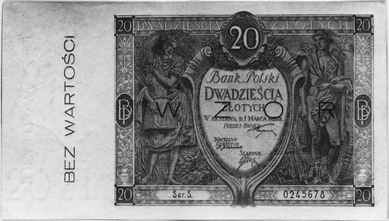 20 złotych 1.03.1926 Ser. S.0245678, Kow.110, Pi