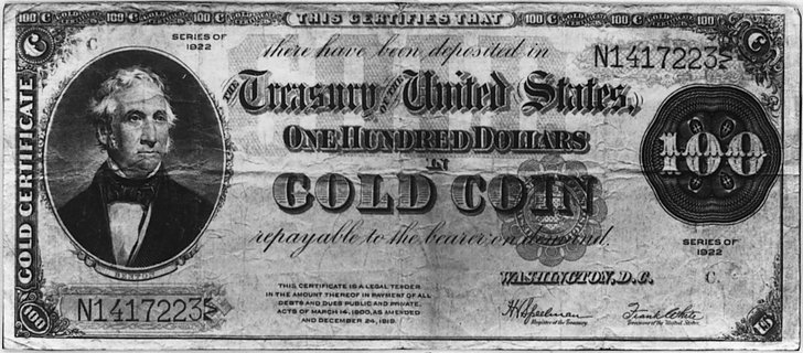 100 dolarów w złocie 1922, Pick 277