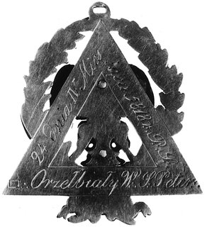 odznaka masońska Loży Orła Białego w Sankt Peter
