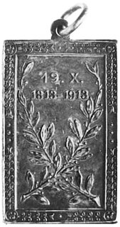 medalik z uszkiem nie sygnowany wybity w 1913 ro