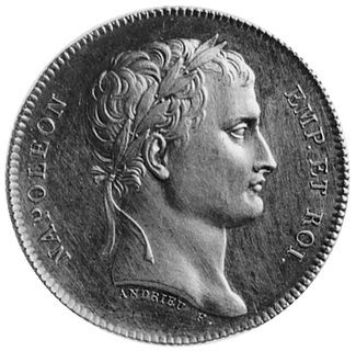 medal sygnowany ANDRIEU F, wybity w 1808 roku z okazji 8 rocznicy utworzenia Komisji Szczepień, Aw:Głowa Napoleona i napis, Rw: Napisy, srebro 32,0 mm, 12,05 g.