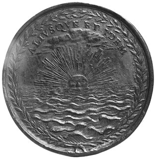 medal sygnowany I.F. TRAVANVS, wybity w 1675 roku, Aw: Popiersie kardynała Barberinusa i napis, Rw:W wieńcu laurowym słońce wstające nad morzem i napis, brąz 43,0 mm, 27,01 g.