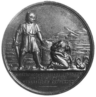 medal sygnowany S.I., Aw: Scena ścięcia głowy św