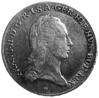 talar 1796, Günzburg, Aw: Głowa, poniżej litera H, w otoku napis, Rw: Krzyż Burgundzki, 3 korony, w otokunapis, Her.485, Dav.1180