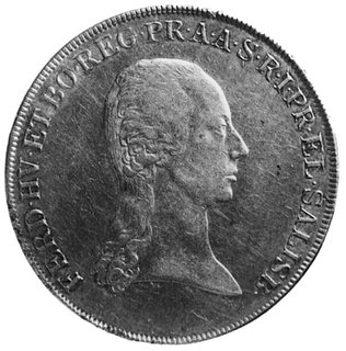 Ferdynand 1803-1806, talar 1803, Aw: Popiersie cesarza i napis, Rw: Ozdobna tarcza herbowa i napis, Dav.43