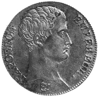 5 franków 1806, Strassburg, Aw: Głowa, w otoku napis, Rw: Nominał w wieńcu, w otoku napis, Gad.581,Dav.83