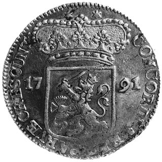 talar (srebrny dukat) 1791, Zelandia, Aw: Rycerz z tarczą herbową, w otoku napis, Rw: Herb pod koroną,w otoku napis, Delm.976