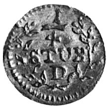 1/4 stubera 1742, Aurich, Aw: Monogram pod koroną, poniżej data, Rw: Nominał, znak mennicy w wieńcu,Schr.1421, bardzo rzadki
