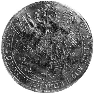 August 1635-1666, 4 talary 1655, Aw: Książe na koniu, w otoku napis, Rw: Ozdobna tarcza herbowa, w otokunapis, Dav.68, 114,36 g.