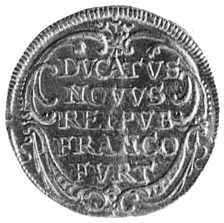 dukat 1639, Aw: Orzeł w ozdobnej tarczy, powyżej data, w otoku napis, Rw: W kwadracie napis poziomyw pięciu wierszach, po bokach ornament, Fr.972