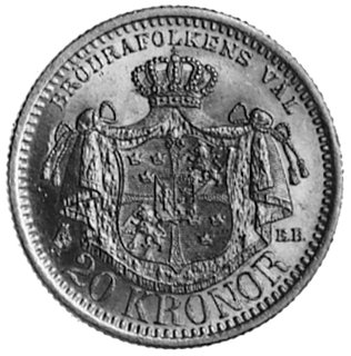 Oskar II 1872-1907, 20 koron 1899, Sztokholm, Fr
