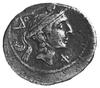 Marcia, L. Philippus (113-112 p.n.e.), denar, Aw: Głowa Filipa V Macedońskiego w królewskim hełmie..