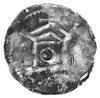 cesarz Otto III 983-1002, denar, Aw: Krzyż, w polu 3 kulki i półksiężyc, Rw: Kapliczka i napis: ....