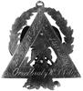 odznaka masońska Loży Orła Białego w Sankt Petersburgu; Orzeł polski (srebro) oparty o trójkąt rów..