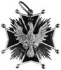 gwiazda i krzyż Orderu Orła Białego; krzyż dwuczęściowy, ośmiorożny ze złotymi kulkami na zakończe..