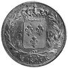 5 franków 1823, Bordeaux, Aw: Głowa króla, w otoku napis, Rw: W wieńcu tarcza herbowa i nominał, G..