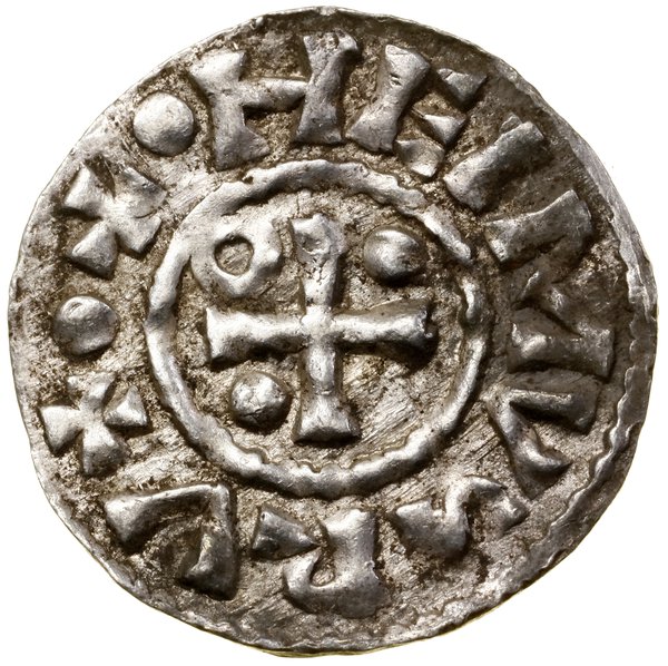 Denar, bez daty (985–995), Ratyzbona, mincerz Aljan