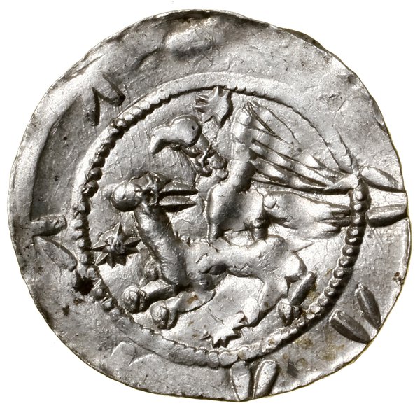 Denar, bez daty (1138–1146); Aw: Rycerz z miecze