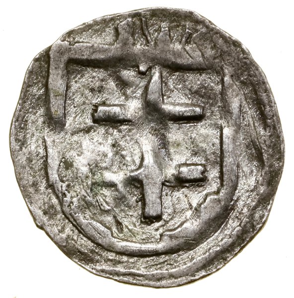 Denar koronny, bez daty (1386–1389), Wschowa; Aw