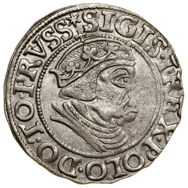 Grosz, 1538, Gdańsk; na awersie końcówka legendy