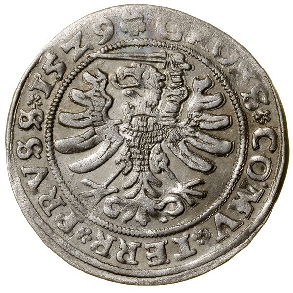Grosz, 1529, Toruń; końcówki legend PRVSS / PRVS