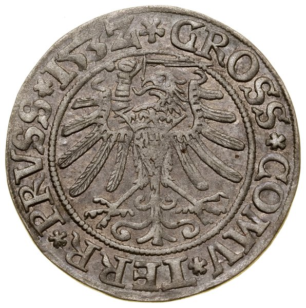 Grosz, 1532, Toruń; końcówki legend PRVSSI / PRV