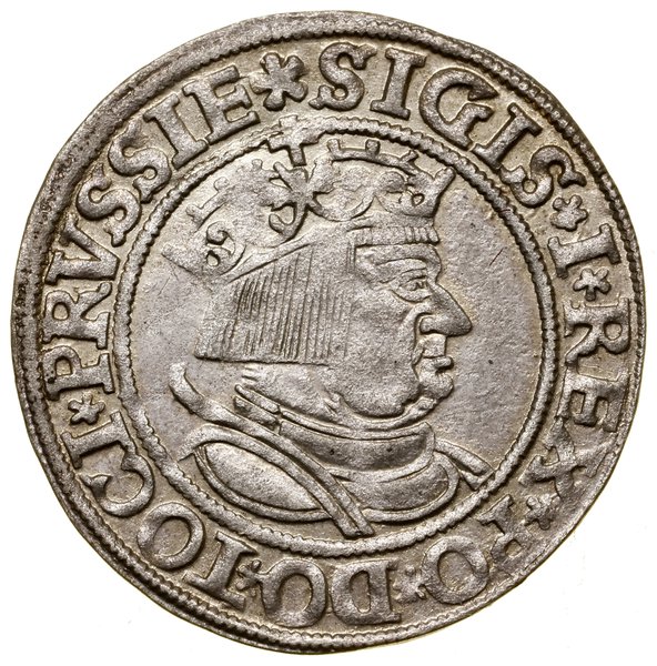Grosz, 1534, Toruń; popiersie króla z długimi wł