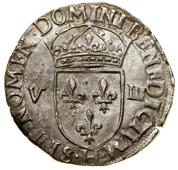 1/8 écu, 1587 H, La Rochelle