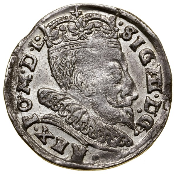 Trojak, 1596, Wilno; typ monety z herbem Chaleck