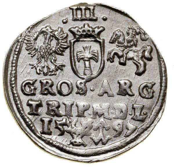 Trojak, 1597, Wilno; na rewersie u dołu głowa wo