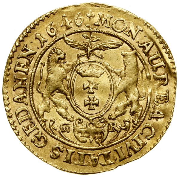 Dukat, 1646, Gdańsk; Aw: Popiersie króla w prawo