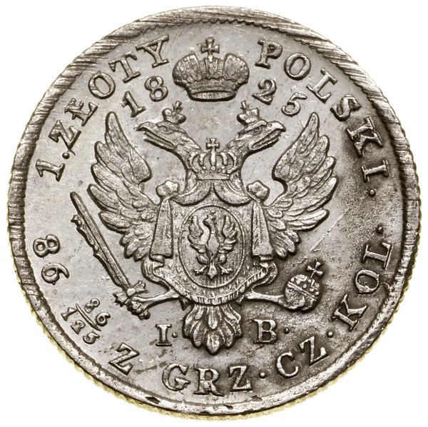 1 złoty, 1825, Warszawa; Bitkin 847 (R), Plage 6
