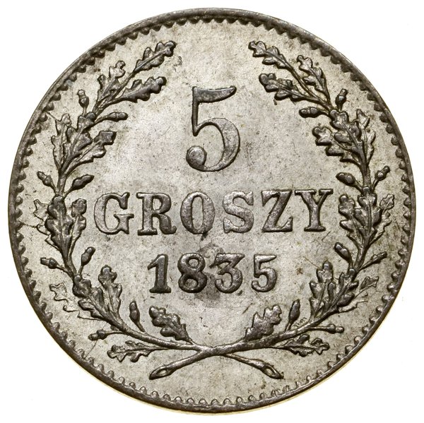 5 groszy, 1835, Wiedeń; Bitkin 3, H-Cz. 3825, Ko