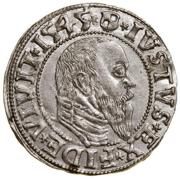 Grosz, 1545, Królewiec; książę z wysokim kołnier