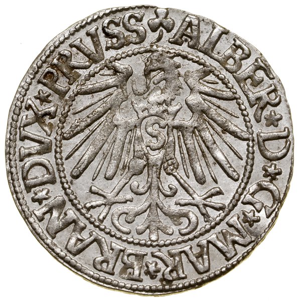 Grosz, 1545, Królewiec; książę z wysokim kołnier