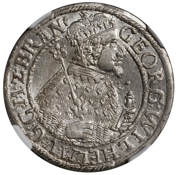 Ort, 1624, Królewiec; popiersie księcia w płaszc