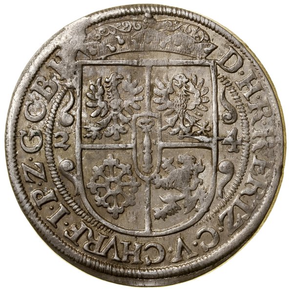 Ort, 1624, Królewiec; popiersie księcia w płaszc