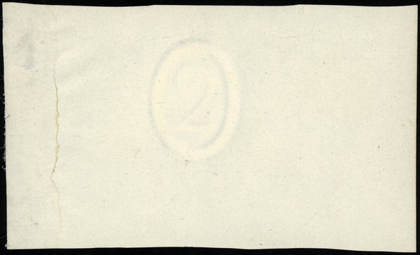 Papier do druku banknotu 2 złote, 1863; ze znaki