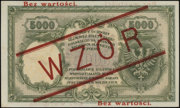 5.000 złotych, 28.02.1919; seria A, numeracja 26