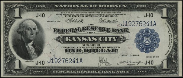 1 dolar, 1918; podpisy Elliott i Burke oraz Helm