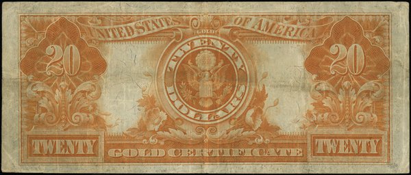20 dolarów w złocie, 1922; seria K 37680648, żół