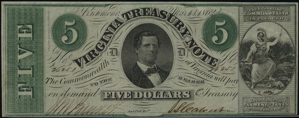5 dolarów, 13.03.1862