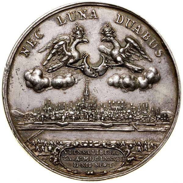 Medal na pamiątkę zwycięstwa pod Wiedniem, 1683, autorstwa Jana Höhna Młodszego, Gdańsk