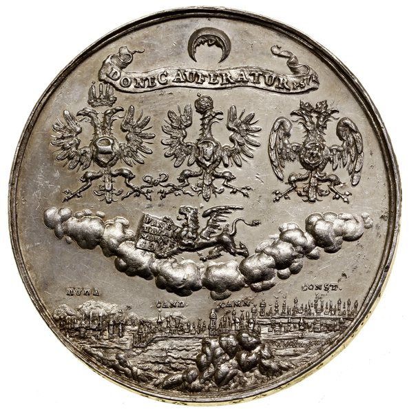 Medal upamiętniający powstanie antytureckiej Ligi Świętej, 1684, autorstwa Jana Höhna młodszego, Gdańsk